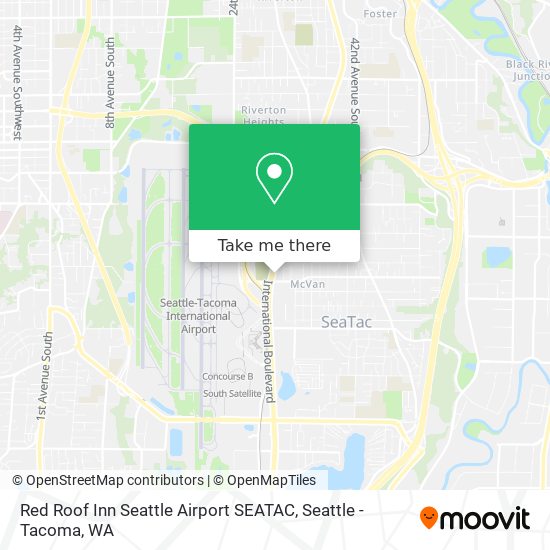 Red Roof Inn Seattle Airport SEATAC map