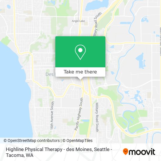 Highline Physical Therapy - des Moines map