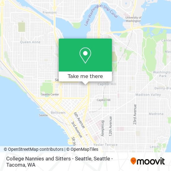 Mapa de College Nannies and Sitters - Seattle