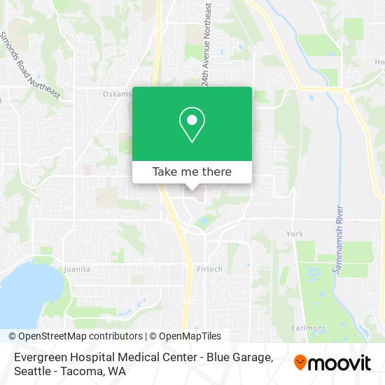 Evergreen Hospital Medical Center - Blue Garage map