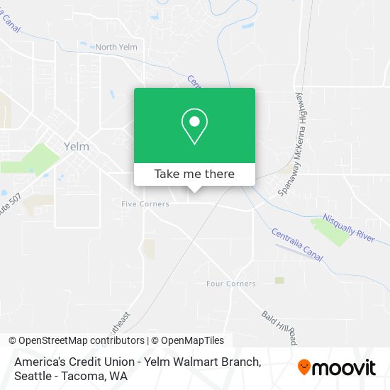 Mapa de America's Credit Union - Yelm Walmart Branch