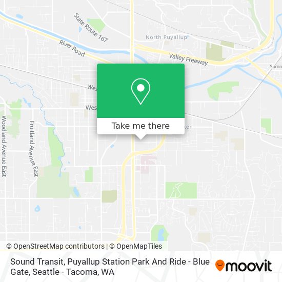 Sound Transit, Puyallup Station Park And Ride - Blue Gate map