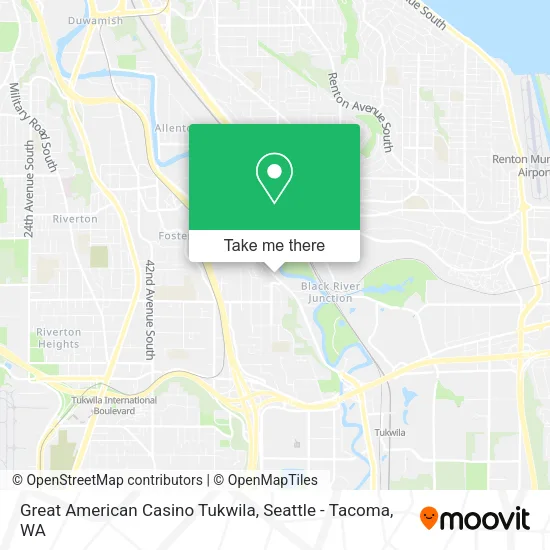 Great American Casino Tukwila map