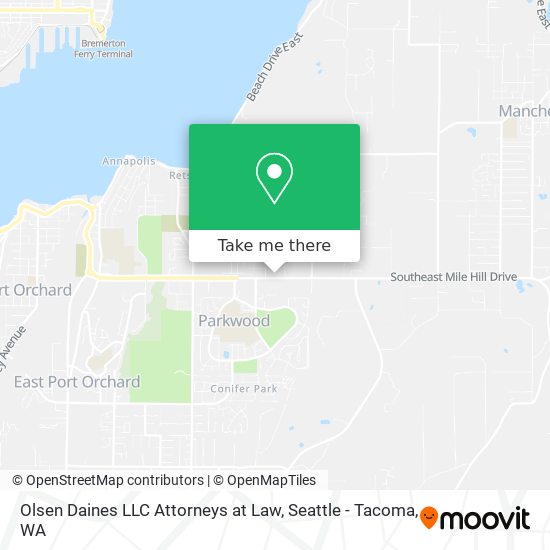 Mapa de Olsen Daines LLC Attorneys at Law