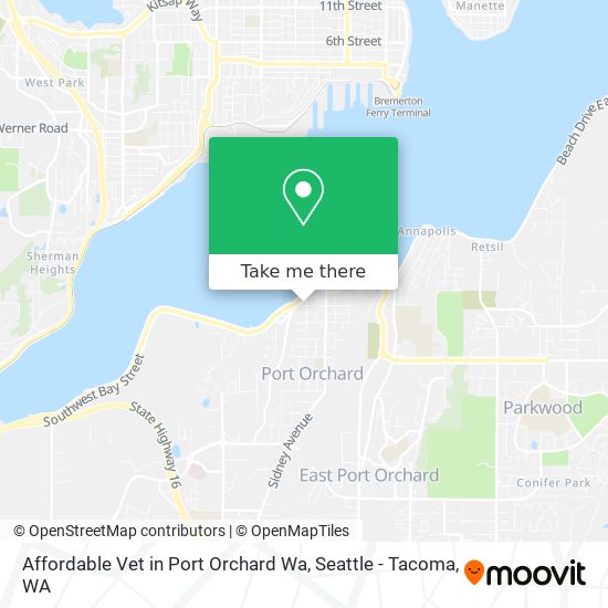 Affordable Vet in Port Orchard Wa map