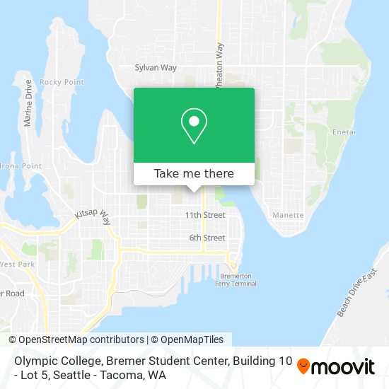 Mapa de Olympic College, Bremer Student Center, Building 10 - Lot 5