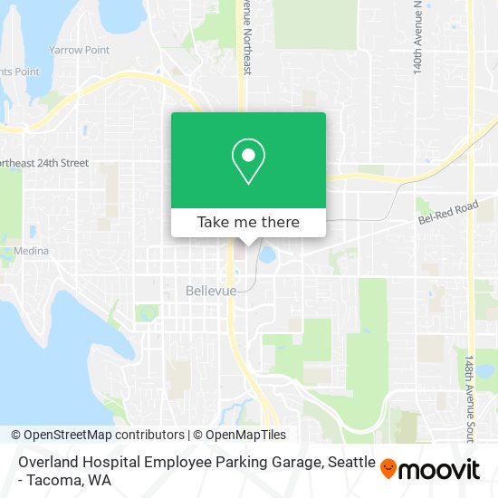 Overland Hospital Employee Parking Garage map