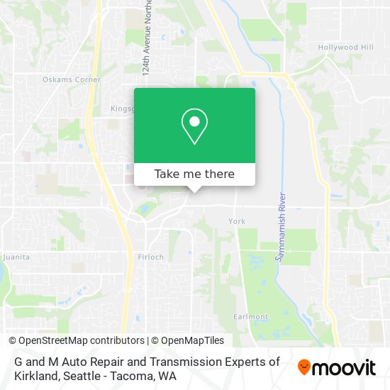 G and M Auto Repair and Transmission Experts of Kirkland map