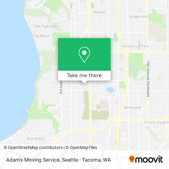 Adam's Moving Service map