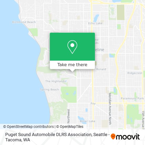 Mapa de Puget Sound Automobile DLRS Association