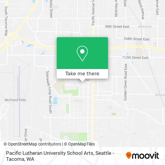 Mapa de Pacific Lutheran University School Arts