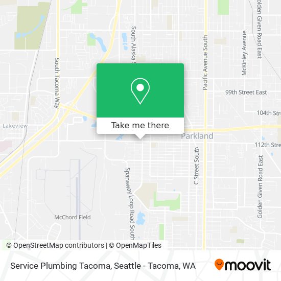 Mapa de Service Plumbing Tacoma