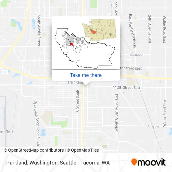 Parkland, Washington map