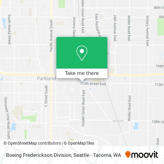 Mapa de Boeing Frederickson Division