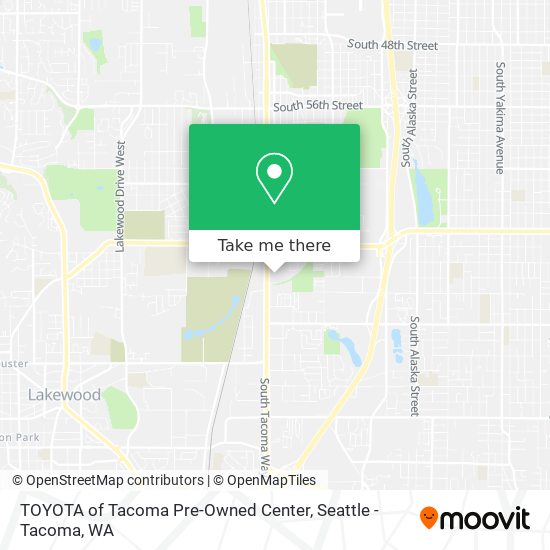 TOYOTA of Tacoma Pre-Owned Center map