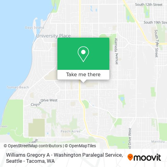 Williams Gregory A - Washington Paralegal Service map