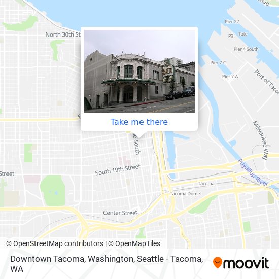 Mapa de Downtown Tacoma, Washington