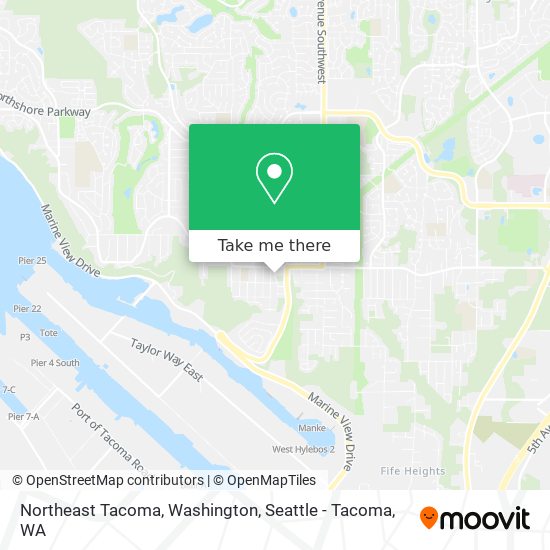 Northeast Tacoma, Washington map