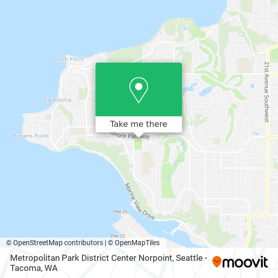 Metropolitan Park District Center Norpoint map