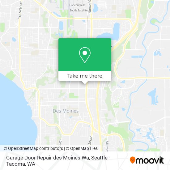 Garage Door Repair des Moines Wa map