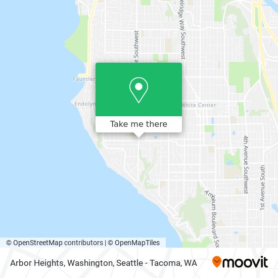 Arbor Heights, Washington map