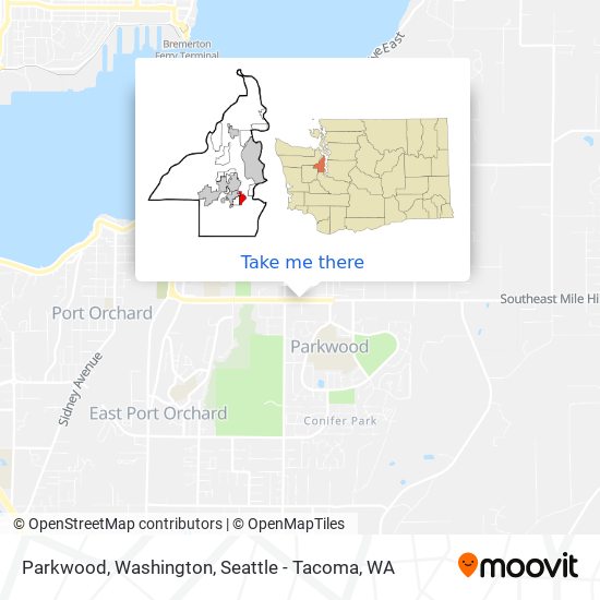 Parkwood, Washington map