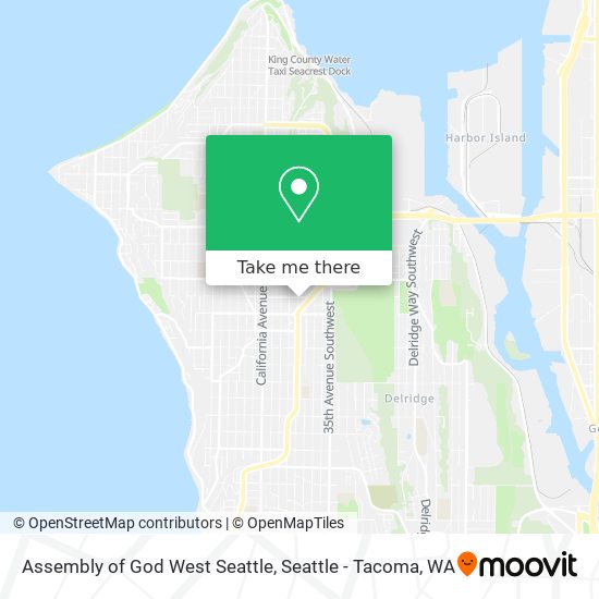 Assembly of God West Seattle map