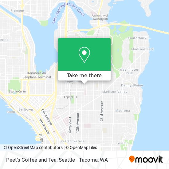 Peet's Coffee and Tea map