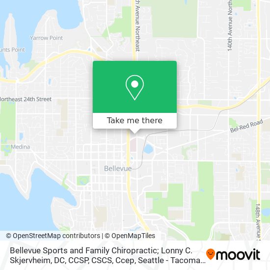 Bellevue Sports and Family Chiropractic; Lonny C. Skjervheim, DC, CCSP, CSCS, Ccep map