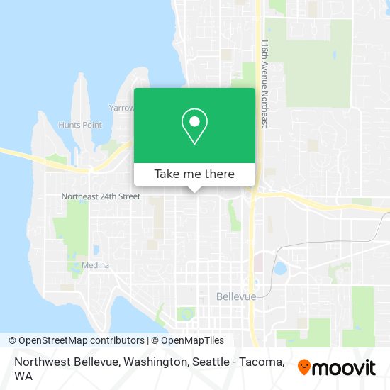 Northwest Bellevue, Washington map