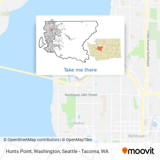 Mapa de Hunts Point, Washington