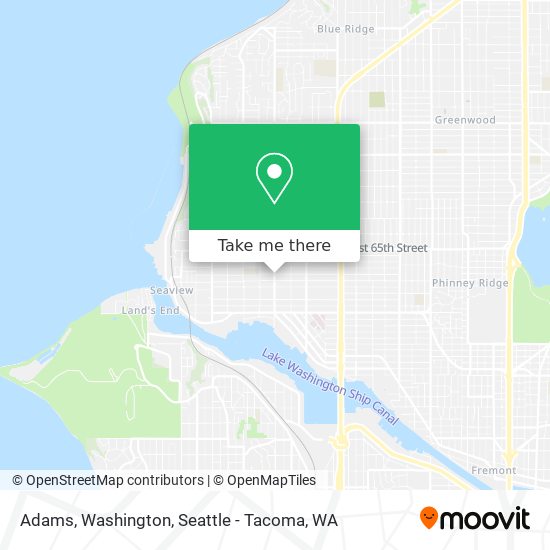 Mapa de Adams, Washington