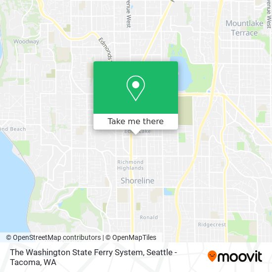 The Washington State Ferry System map