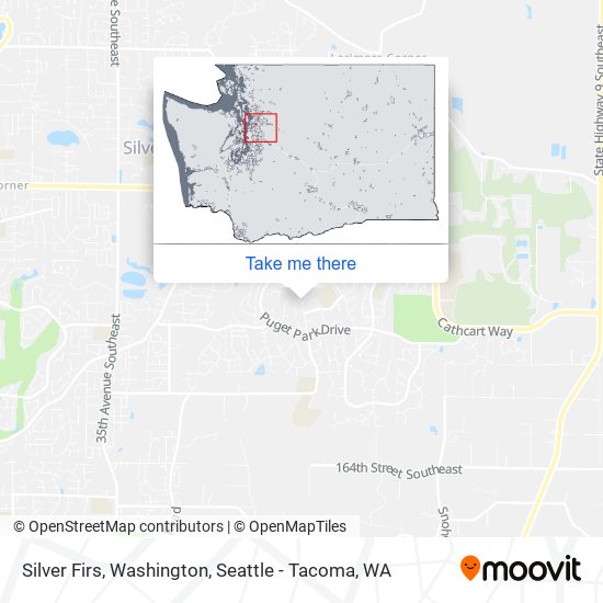 Silver Firs, Washington map