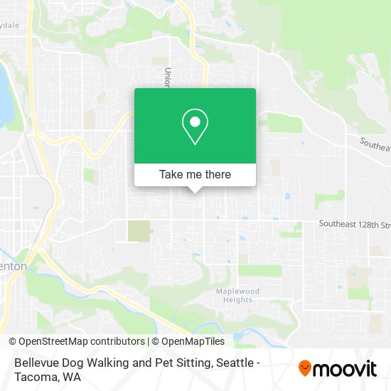 Bellevue Dog Walking and Pet Sitting map