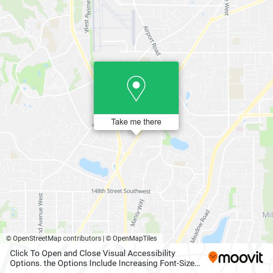 Click To Open and Close Visual Accessibility Options. the Options Include Increasing Font-Size and map