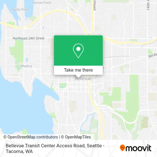 Bellevue Transit Center Access Road map