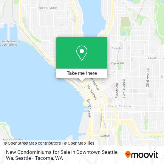 Mapa de New Condominiums for Sale in Downtown Seattle, Wa