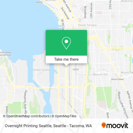 Overnight Printing Seattle map