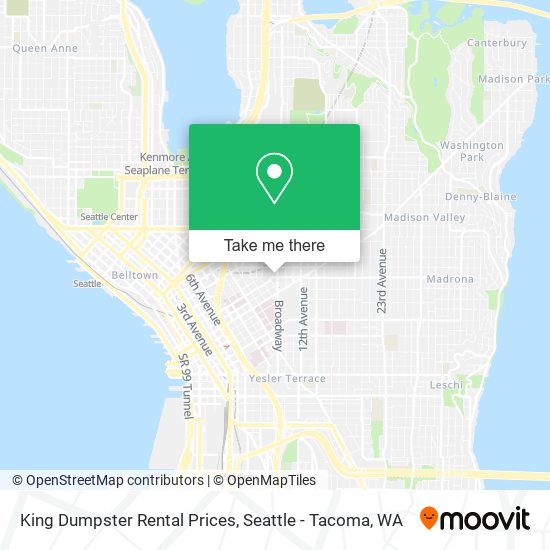 King Dumpster Rental Prices map