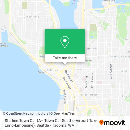 Mapa de Starline Town Car (A+ Town Car Seattle-Airport Taxi-Limo-Limousine)