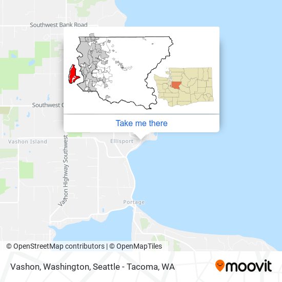 Vashon, Washington map