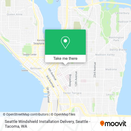 Seattle Windshield Installation Delivery map