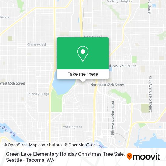 Green Lake Elementary Holiday Christmas Tree Sale map