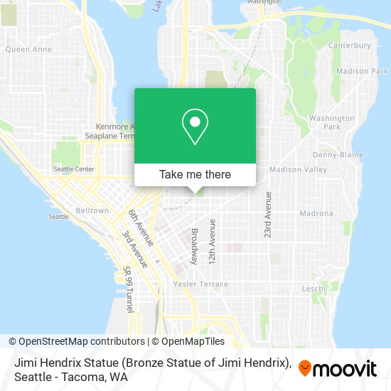 Mapa de Jimi Hendrix Statue (Bronze Statue of Jimi Hendrix)