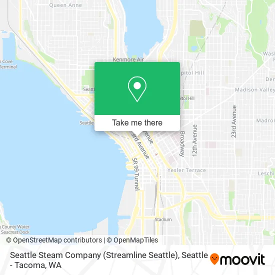 Mapa de Seattle Steam Company (Streamline Seattle)