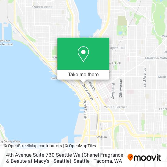Mapa de 4th Avenue Suite 730 Seattle Wa (Chanel Fragrance & Beaute at Macy's - Seattle)