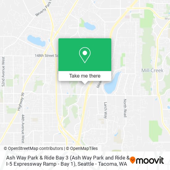 Mapa de Ash Way Park & Ride Bay 3 (Ash Way Park and Ride & I-5 Expressway Ramp - Bay 1)