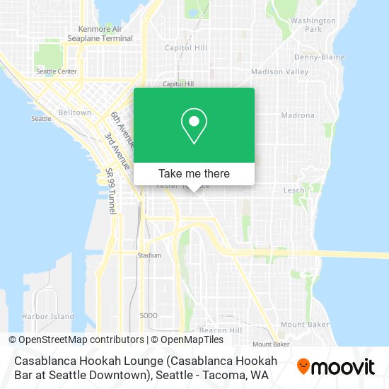 Casablanca Hookah Lounge (Casablanca Hookah Bar at Seattle Downtown) map