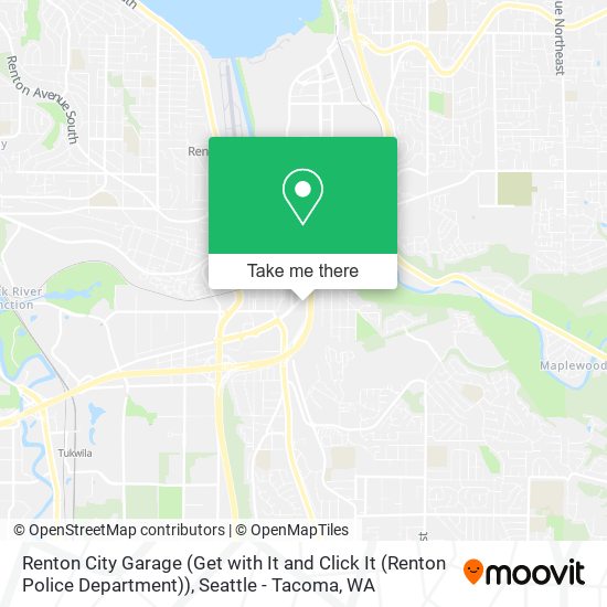Mapa de Renton City Garage (Get with It and Click It (Renton Police Department))